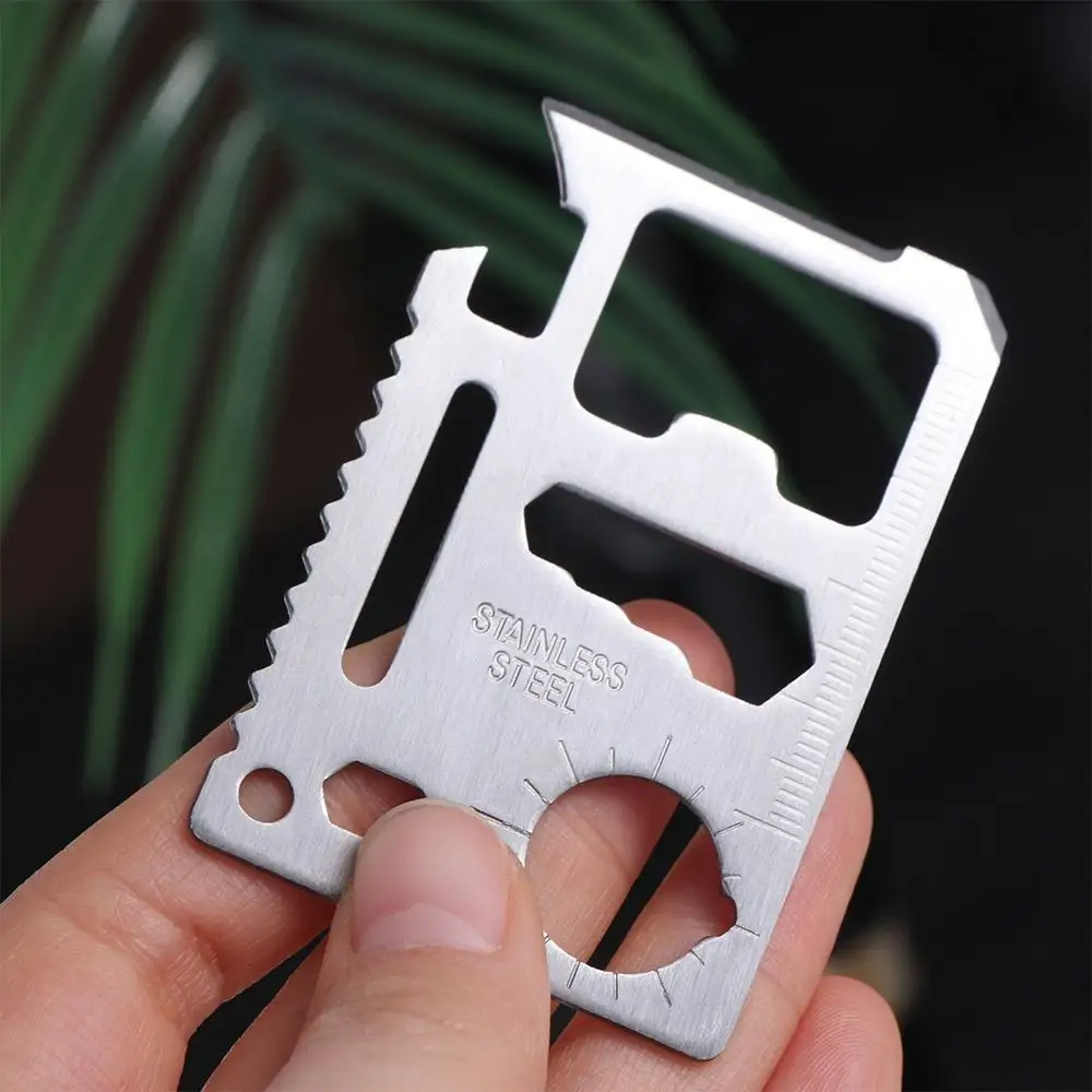 

Multipurpose Pocket Tool Multifunction Multifunctional Pocket Tool Camping Tool Card Multi-Tool Silver Bottle Survive Gear Card