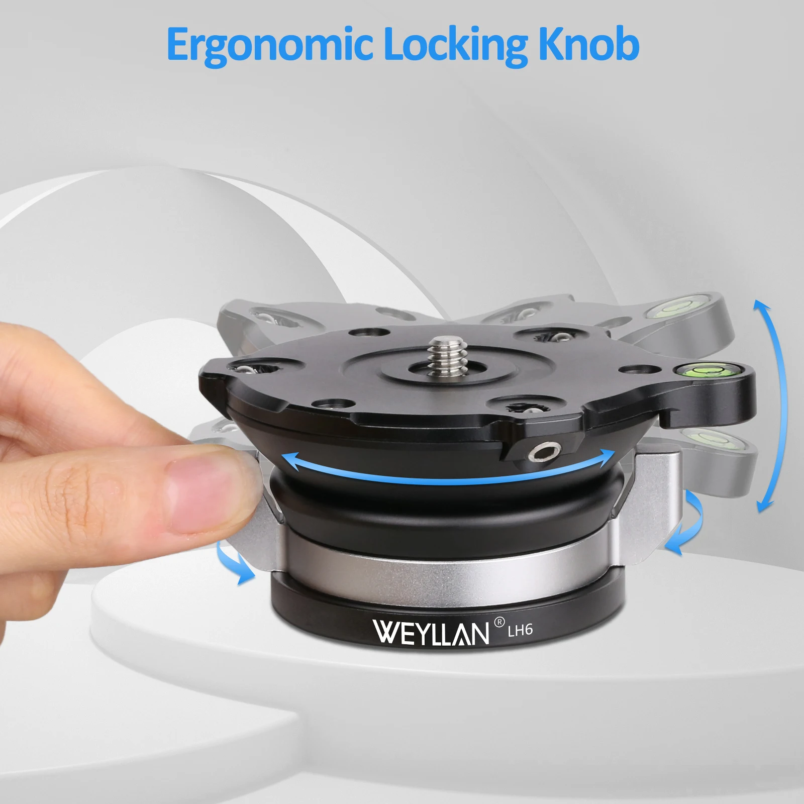 WEYLLAN LH5/LH6/LH7 Stativ-Nivellierbasis Kamera-Nivellierer Aluminiumlegierung Kopf 10/15/20kg Traglast 14 ° /15 ° 360-Grad-Neigung ° Pan-Adapter-Schraube – Detail 15