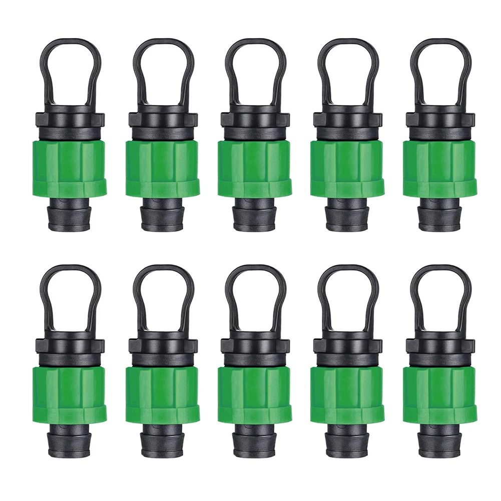 10Pcs Drip Irrigation Tubing Lock Plug 1/2 Universal End Cap Fitting Compatible With 16-17mm Drip Tape Tubing Sprinkler