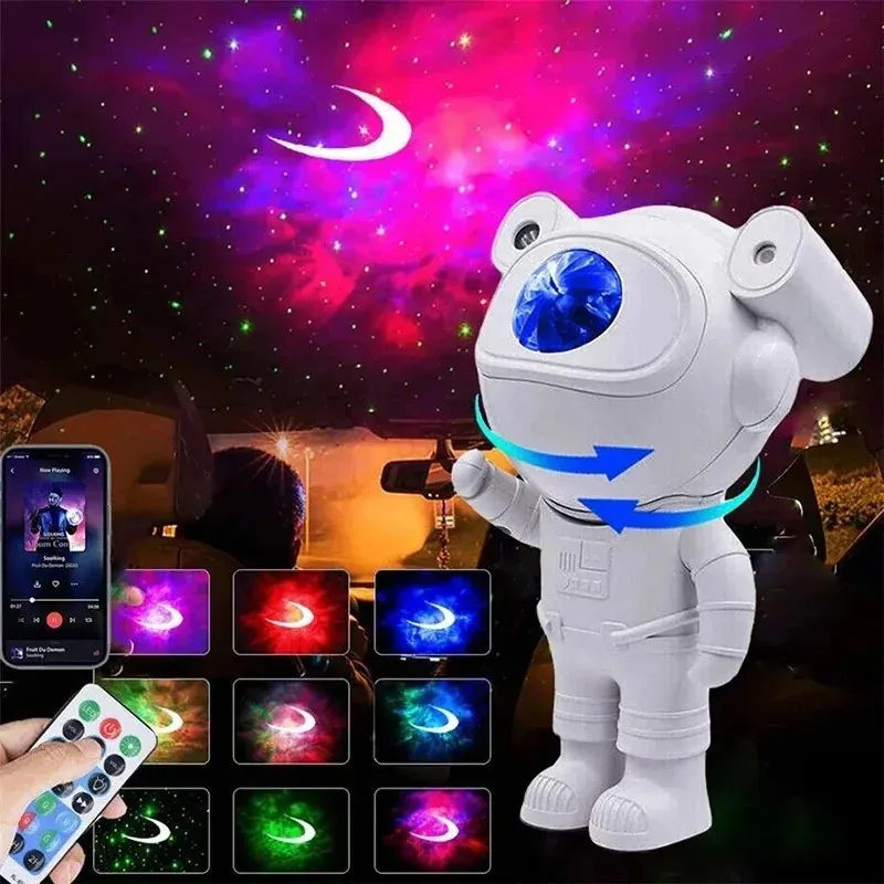 Projector and Luminaire astronaut starry sky, Moon, Nebulas, colorful. Bluetooth Buy Mays-Shipping to all Brazil