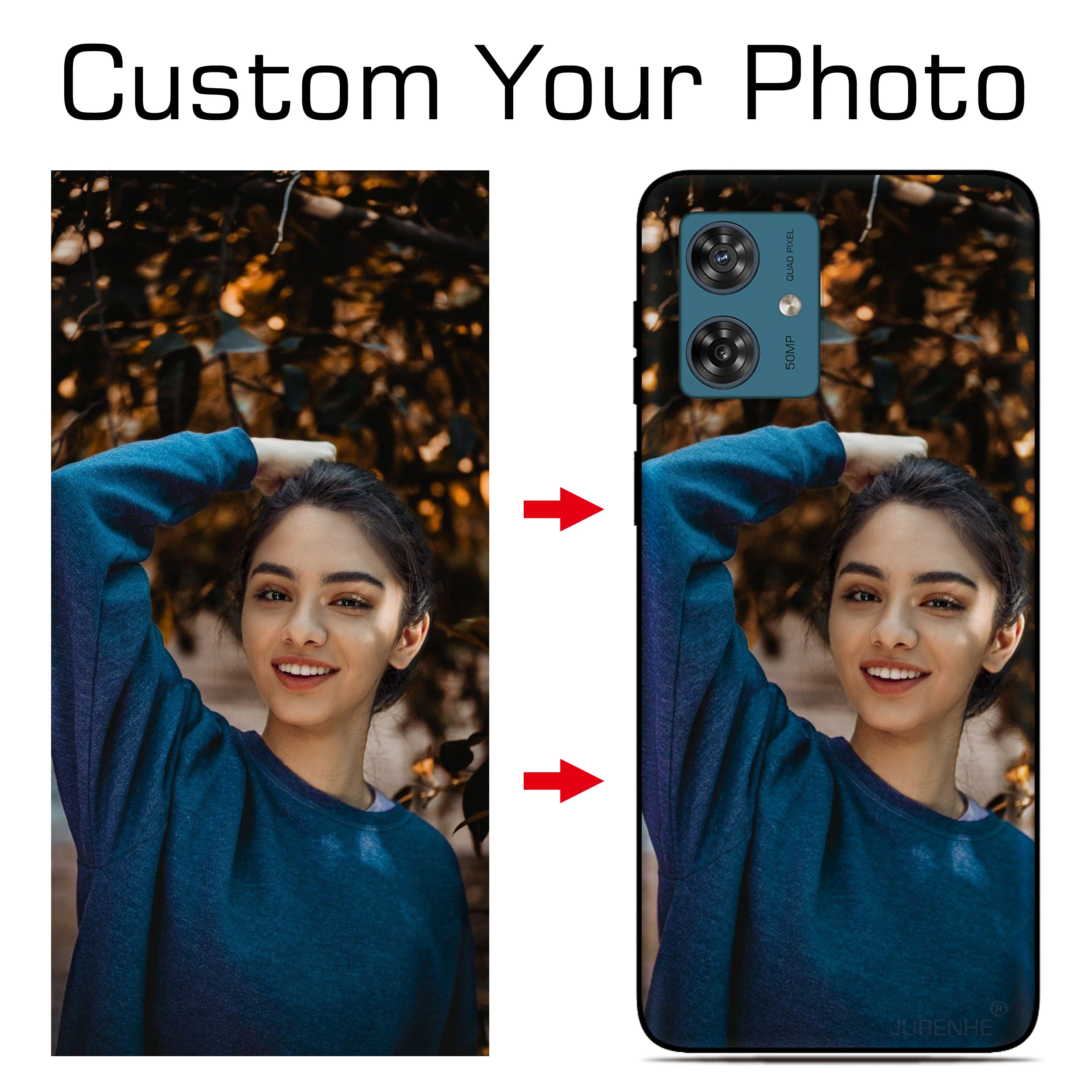 Чехол для телефона на заказ для Motorola Moto G86 G56 G22 G75 G15 G14 G05 G04 G85 5G G84 G54 Power G53 G24 Персонализированная задняя крышка с фото