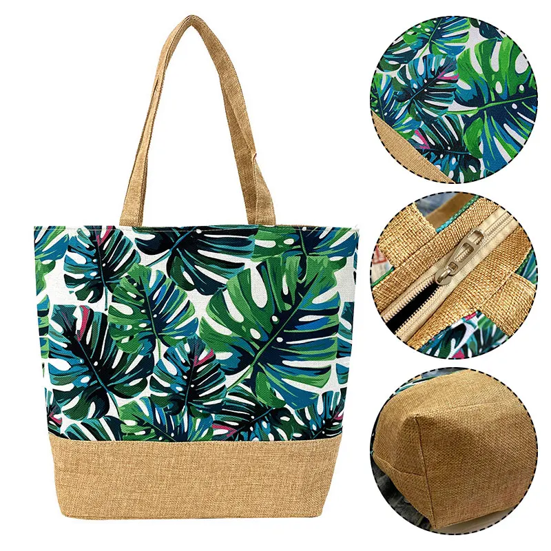 Borsa da donna Borsa da spiaggia stampata floreale Shopping Borsa tote di grande capacità Borsa a tracolla da donna da viaggio ad alta capacità