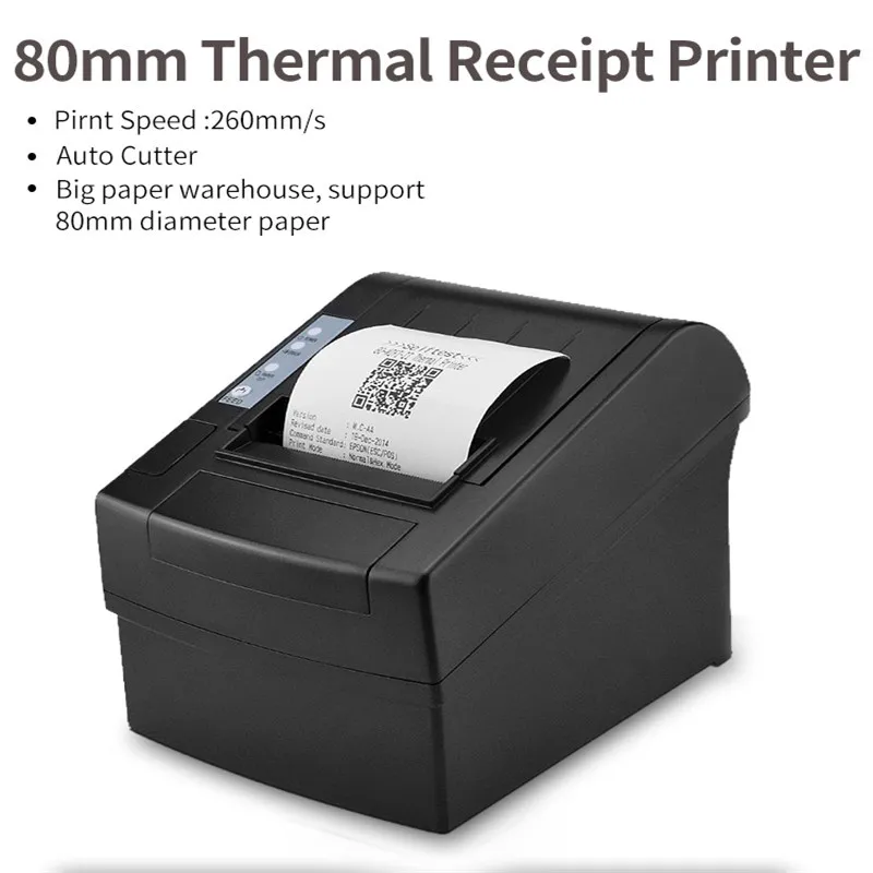 receipt bill printer 3inch 80mm automatic 300mm/s pos Tickets Printer usb serial lan parallel thermal printer