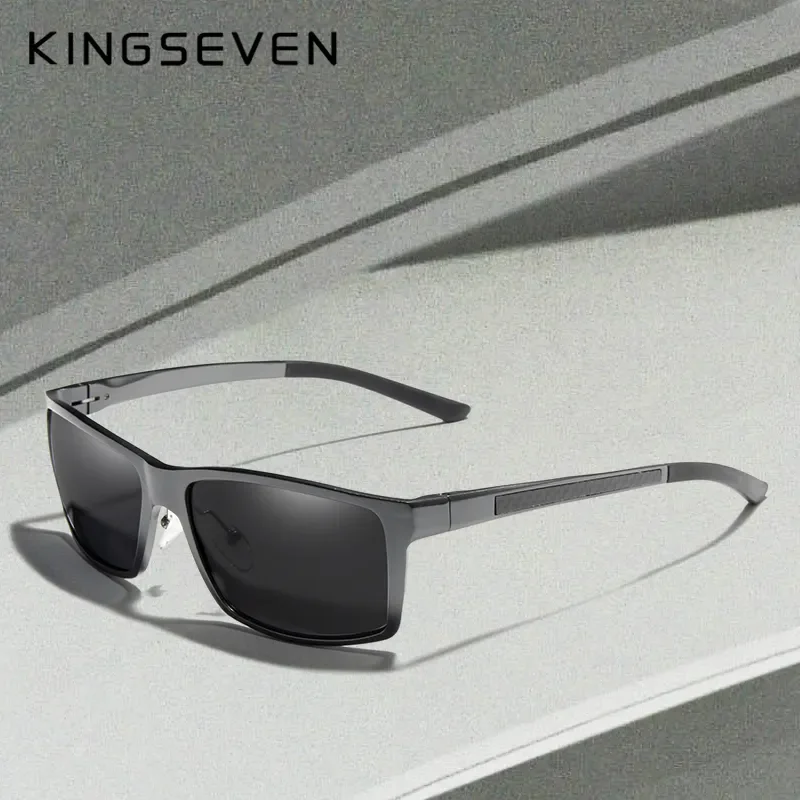 Okulary przeciwsłoneczne KINGSEVEN, nowy design, aluminiowo-magnezowe, męskie, polaryzacyjne, kwadratowe, do prowadzenia samochodu, akcesoria do okularów męskich.