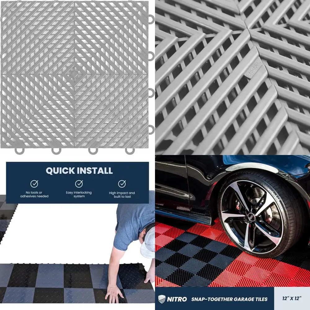 Non-Slip 12x12 Interlocking Plastic Garage Floor Tiles for Easy Organization and Safety
