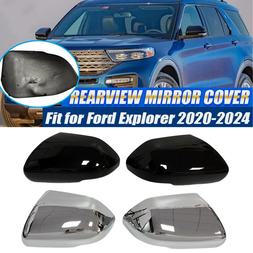 

For US Version Ford Explorer 2020 2021 2022-2025 ABS Rearview Side Mirror Cover Wing Cap Exterior Door Housing Trim Replacement