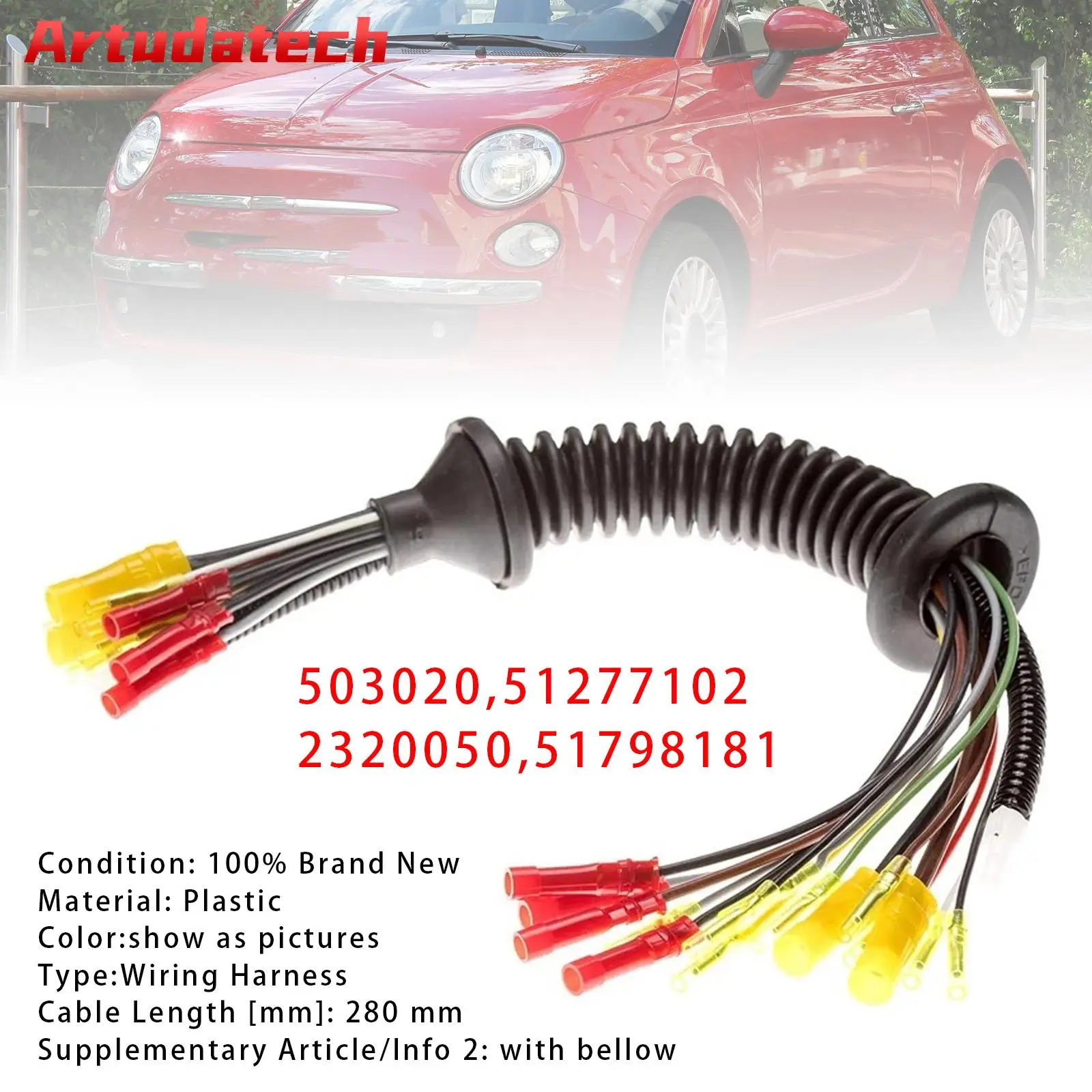 

Кабельная проводка задней двери Artudatech для Fiat 500 2007-2015 годов