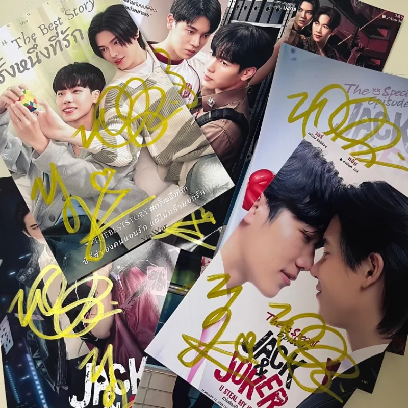 

Yinwar Huang Lixian Liu Wowo Autographed Photos Thai TV Jack and Joker Love Mechanics Drama Stills Handwritten Signature Picture