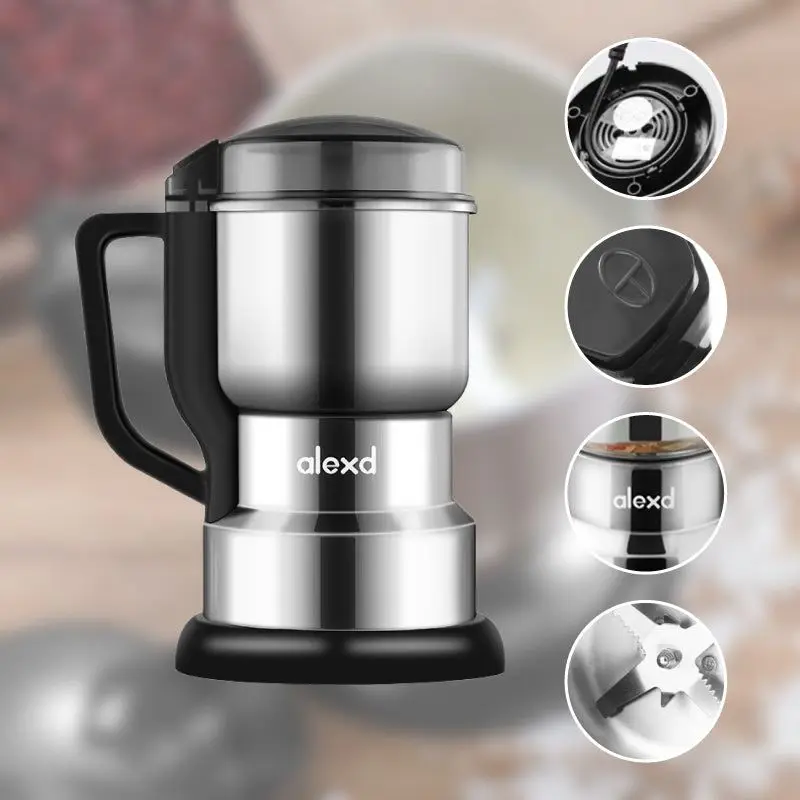 High Power Electric Coffee Grinder Kitchen Cereal Nuts Beans Spices Grains Grinder Machine Multifunctional Home Coffee Grinder