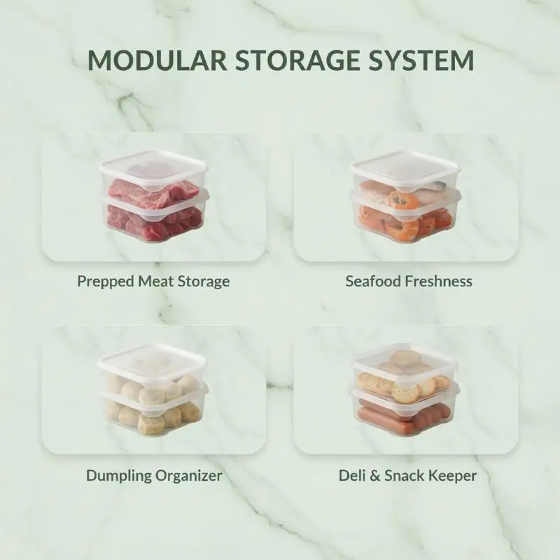 New Plastic Food Storage Container Airtight Refrigerator Freezer Box Microwave Safe Stackable Food Preservation Box For Kitchen