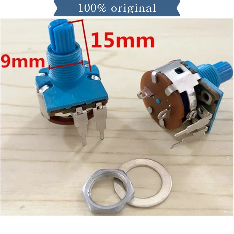 5pcs brand new Potentiometer With Switch B500K B504 Speed Regulating Dimming Lamp Board With 2-leg Bent Leg And Nut Washer