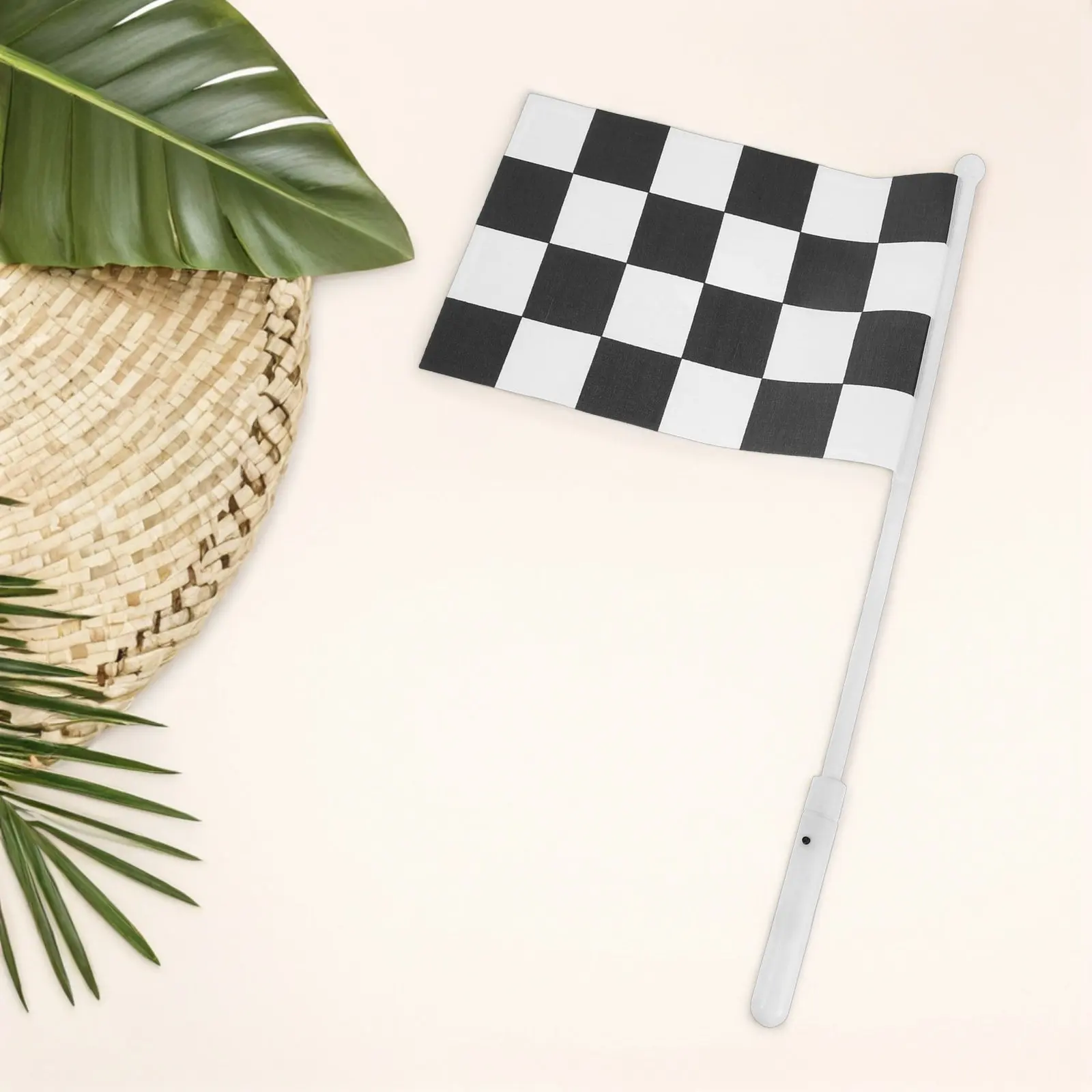 Lightweight Racing Hand Waving Checkered Flag High Brightness LED Illuminated Night Race Party Supplies Indoor Outdoor