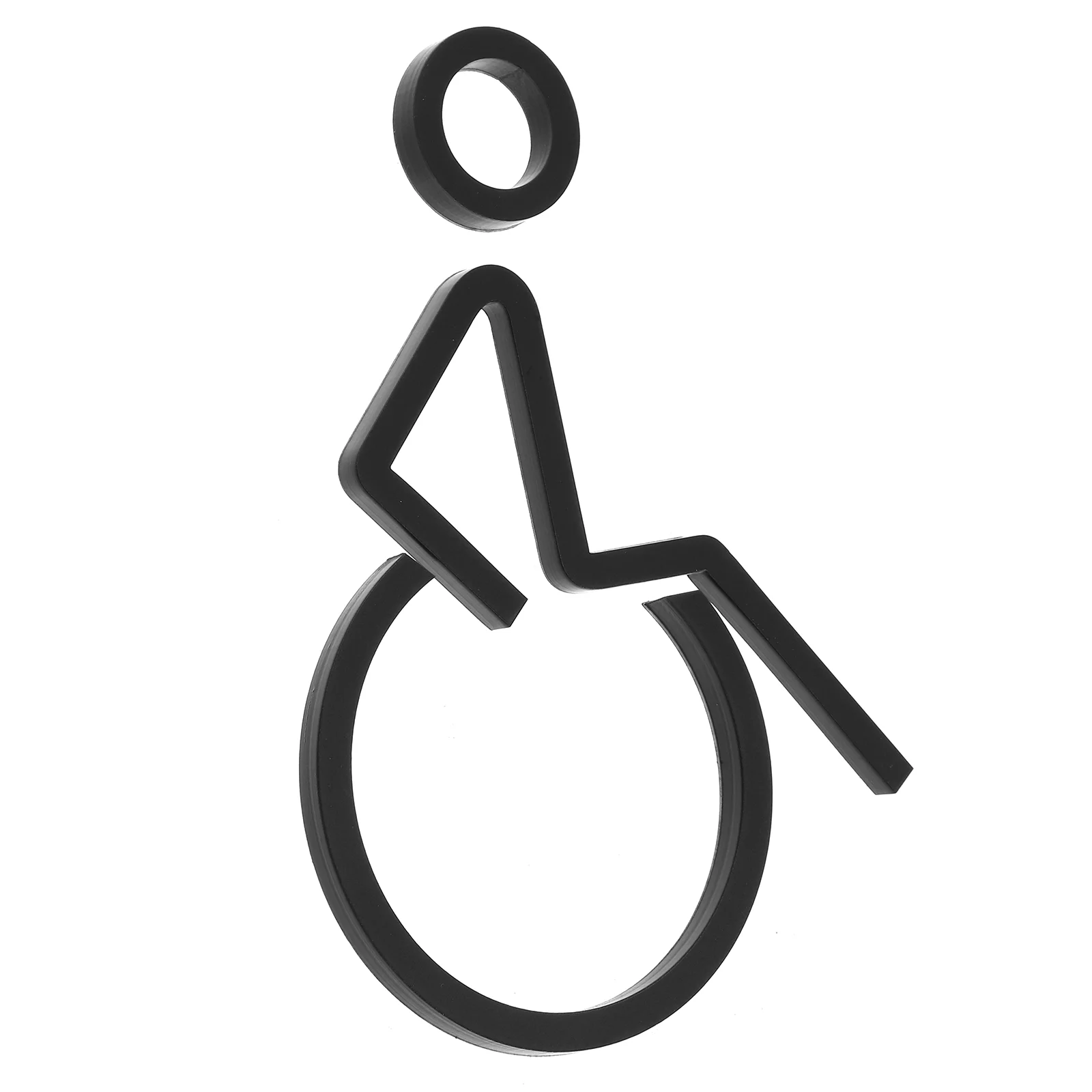 Accessible Bathroom Signage Disabled Wheelchair Decals Restroom Toilet for Car Matte Black Acrylic Man