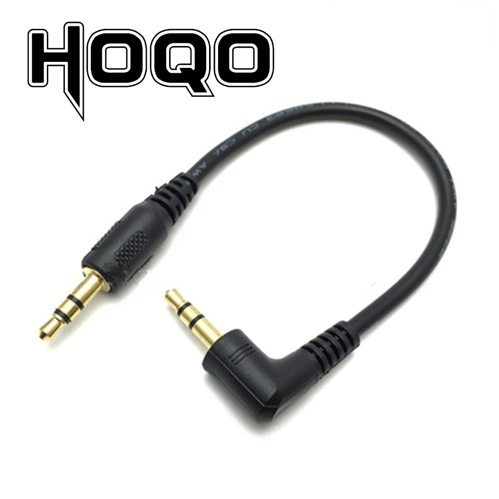 Ultra short 3.5mm Aux Cable 15cm Male to Male Gold Plated 90 Degree Angle Audio Cable for MP3 Car phone Speaker