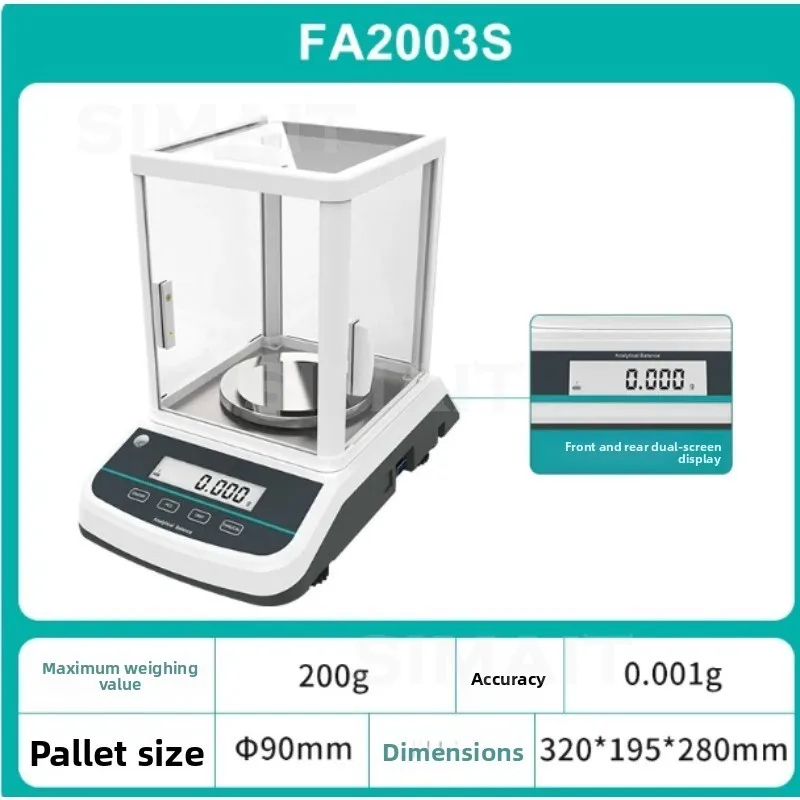 0.0001g Analytical Balance High Precision Digital Electronic Microbalance with Windshield 200g/300g Lab Weighing Scale