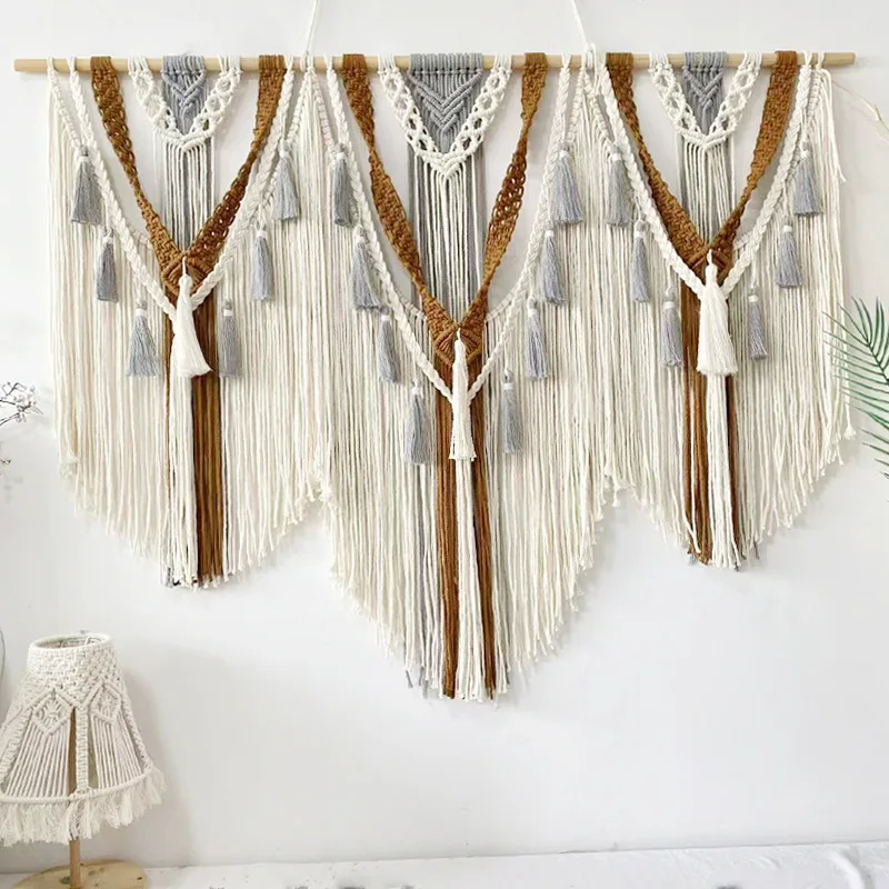 New cross-border Bohemian tapestry, handwoven wall hanging, colorful tassel pendants, home and homestay decoration