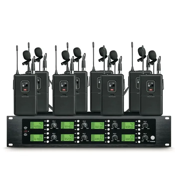 DK808-P High Quality Professional Wireless Microphones 8-channel Microphone Uhf Handhold Dynamic Wireless Microphone for