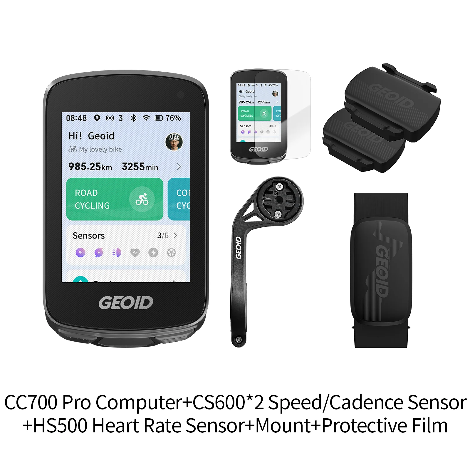 GEOID CC700 Pro Fietscomputer GPS 2,8-inch touchscreen Fietssnelheidsmeter Global Map Navigatie Fietsen Kilometerteller voor Strava