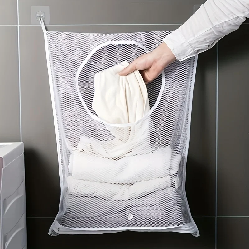 

1pc-Folding Dirty Laundry Sorting Basket Washing FrameBathroomCloth MeshStorage BagFrame Bucket LaundryOrganizers Storage Pouch