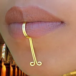 Starose New Style Stainless Steel Wire Lip Cuff Labret Chin Cuff Adjustable Pierceless Lip Ring Fake Piercing Tribal Jewelry