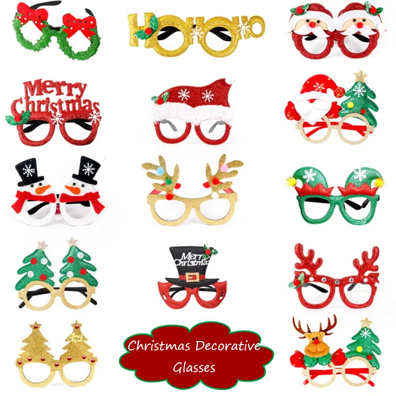 2025 New Year Christmas Decoration Glasses Deer Ear Christmas Hat Children's Party Decoration Photos Props Christmas Supplies