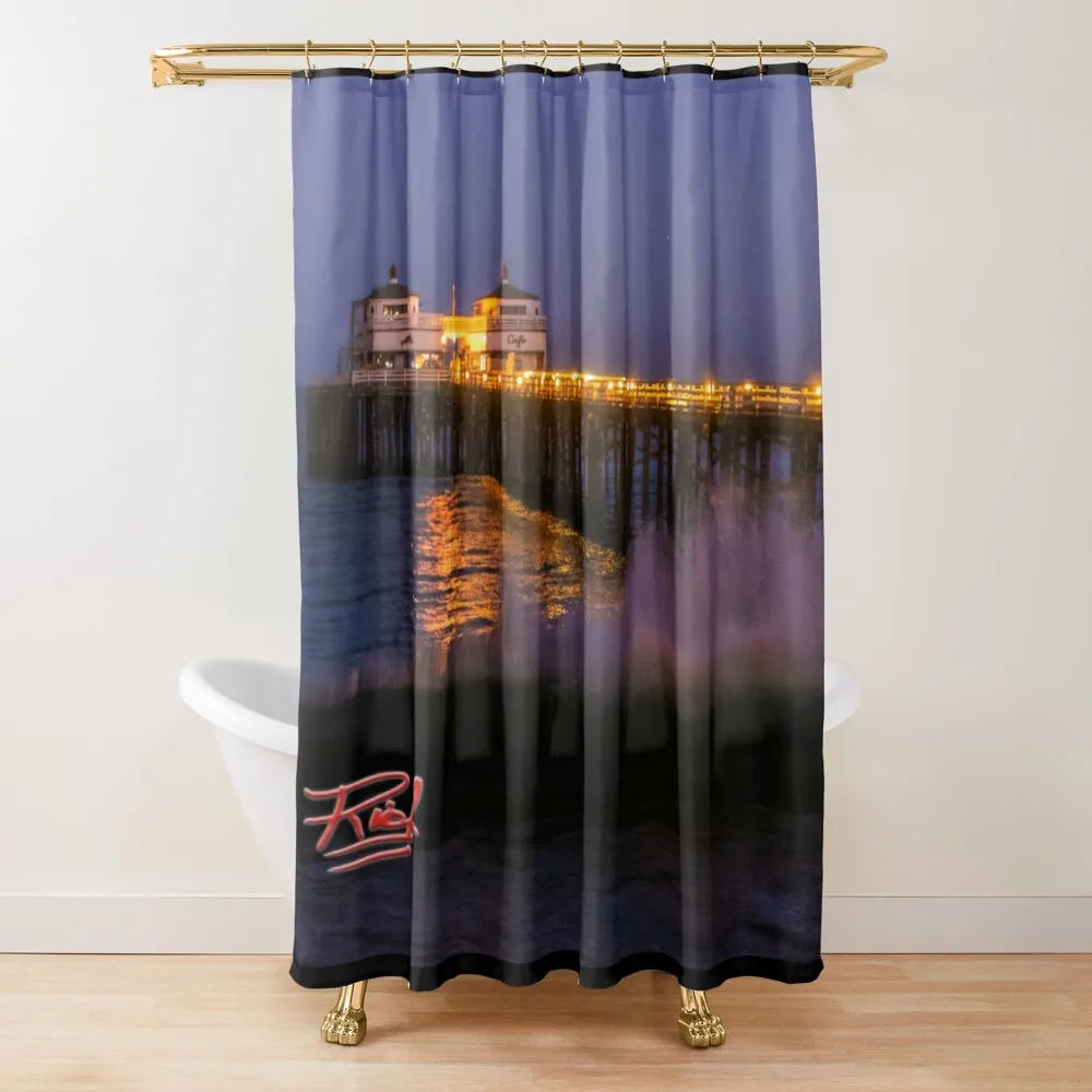 

Malibu Pier at Night Image by Rich AMeN Gill Shower Curtain Set For Bathroom For The Bathroom Curtain
