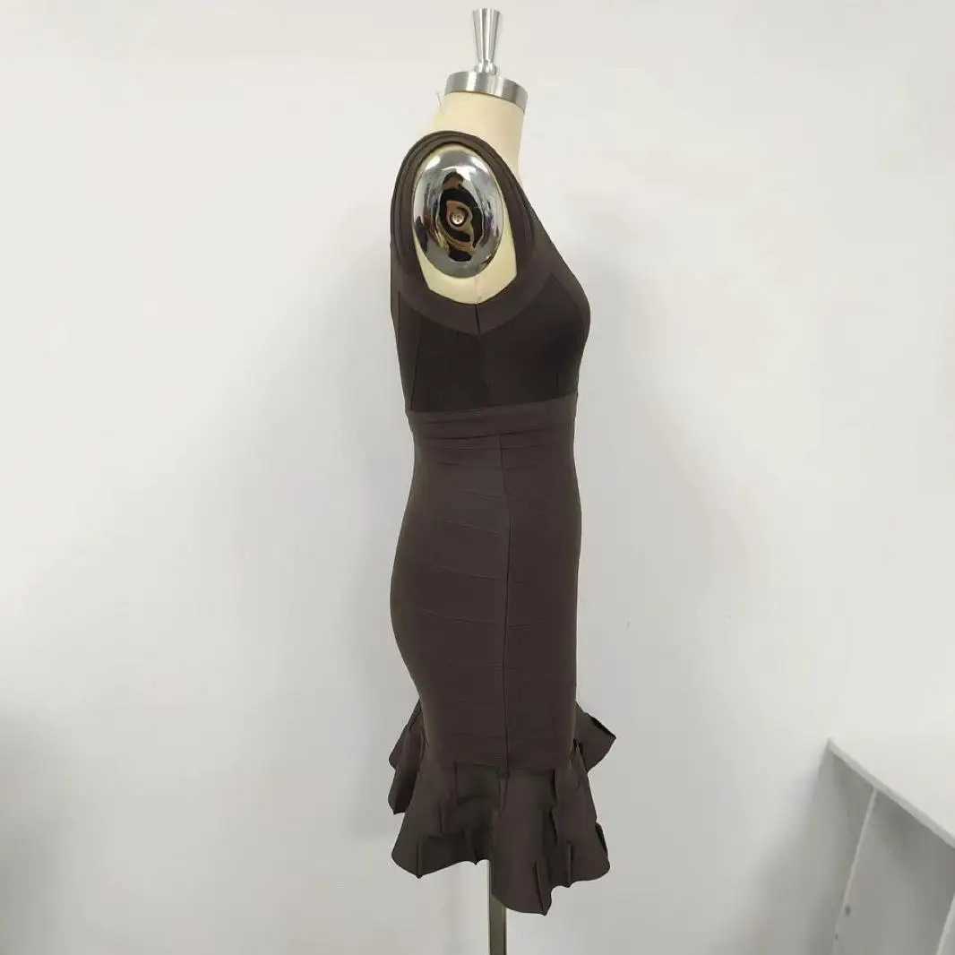 Vestido Sexy Estilo Pure Desire, Falda Corta Ajustada, Cintura Cruzada, Estilo Deado, Talla Pequeña, Ropa Formal, Tela de N...