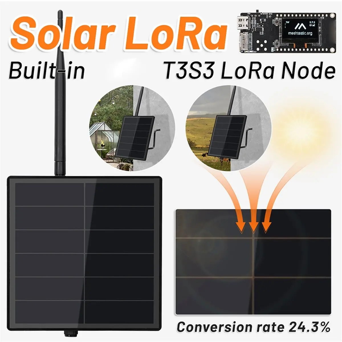 Новый солнечный узел Meshtastic T3S3 V1.2 2026 года, 5 Вт, на солнечной энергии, Mesh LoRa-узел SX1262, 2.4G LoRa-антенна, 868 МГц