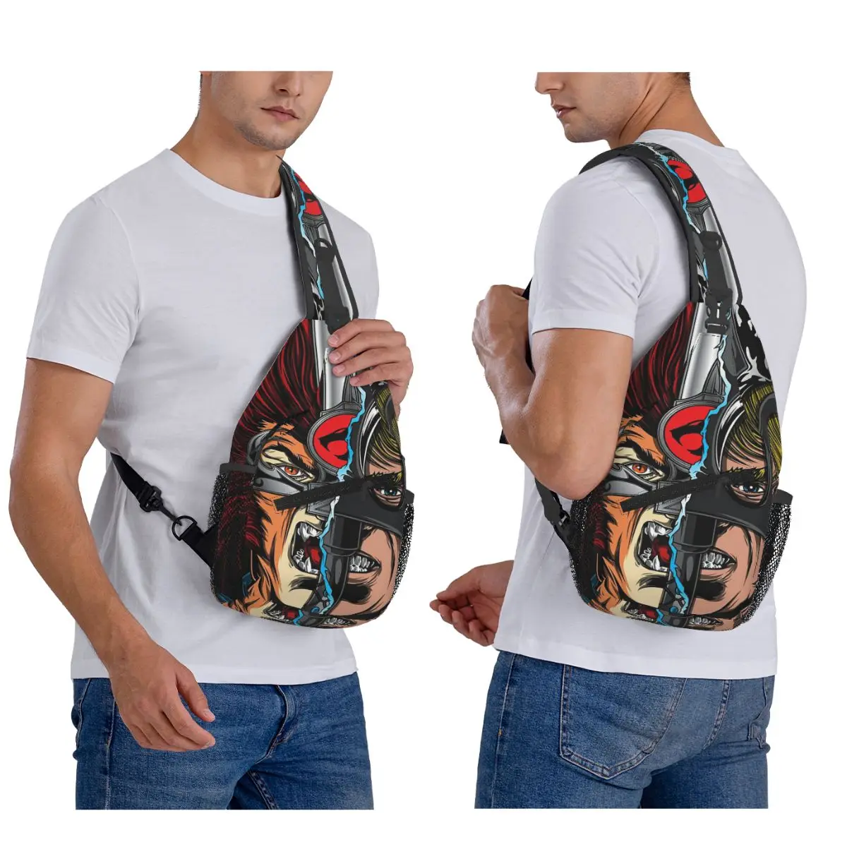 

Мультфильм аниме Thundercats нагрудная сумка мужской слинг рюкзак через плечо нагрудная сумка дорожный походный рюкзак сумка на плечо