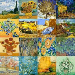 GATYZTORY Abstract Painting by numbers Van gogh Famous Acrylic paints On Canvas Flowers DIY Pictures by numbers Wall Art decor