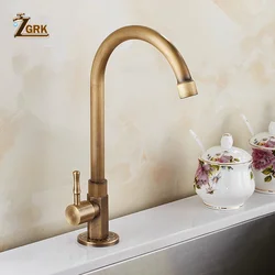 Faucet Kitchen Single Cold Water Faucet Copper Antique Style Kitchen Taps 360 Swivel Balcony Outdoor Sink Faucet
