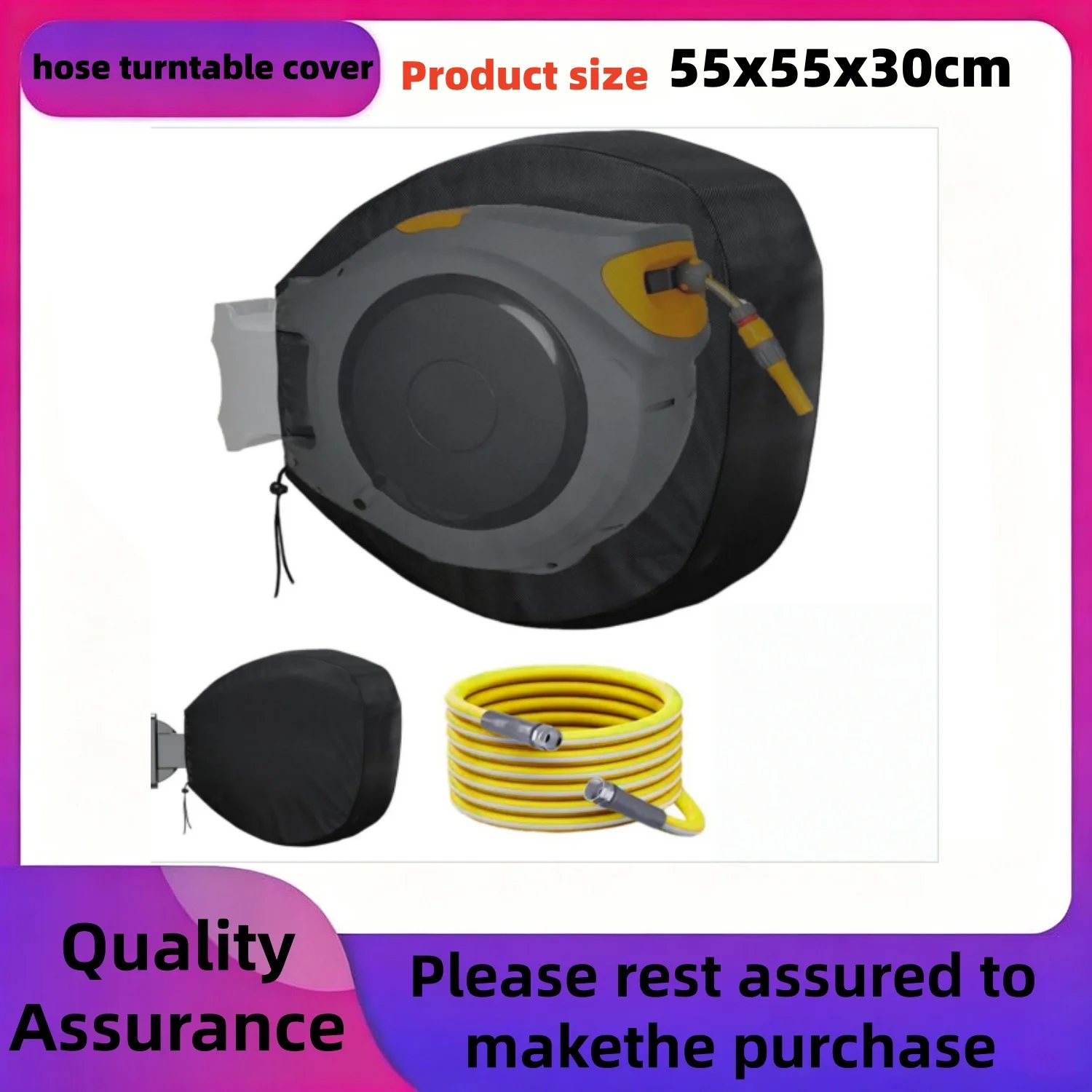 Hose Reel Cover, Waterproof Resistant Hose Covers for Outside, Outdoor Hose Cover with , Retractable Garden Hose Reel Cover for
