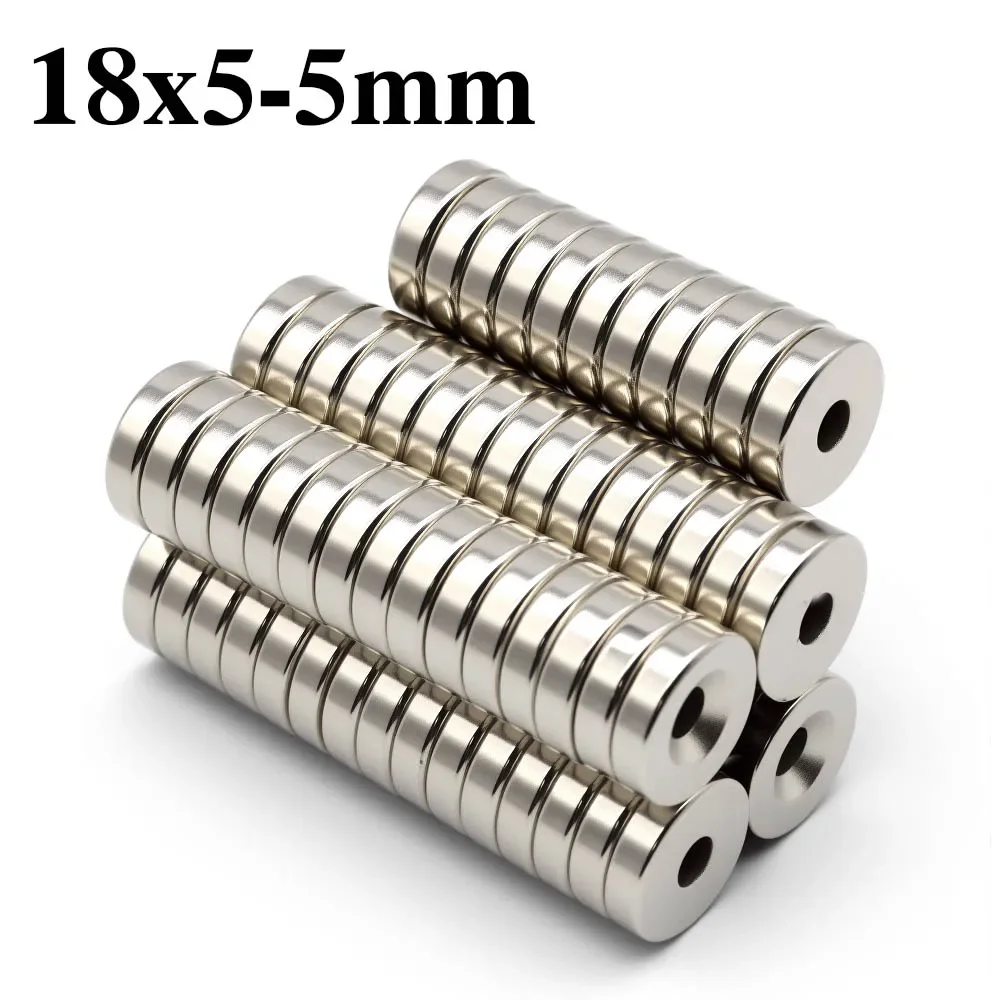 18x5-5mm Super Powerful Round With Holes Magnet Neodymium Magnet NdfeB N35 Strong Permanent Magnetic imanes Refrigerator Magnet