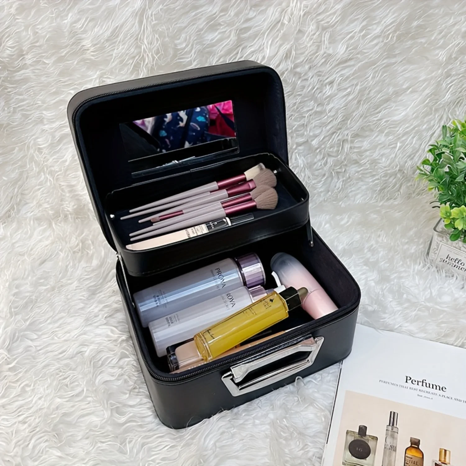 1PC Makeup Bag Portable Large Capacity Cosmetic  Bag Waterproof Travel Size Portable Cosmetic Case With Handle