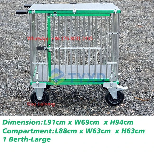 Carrello portatile grande per animali domestici Carrello pieghevole in alluminio per toelettatura cani con chiusura a bottone Elegante motivo animale