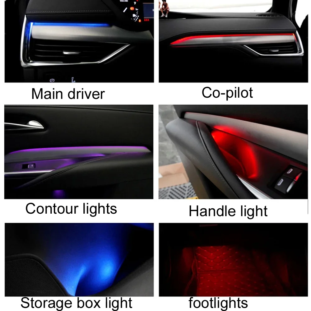 64 Colors Ambient Light Lamp For Cadillac CT4 CT5 CT6 2016-2021 Atmosphere Advanced Light Decoration Lamp Light