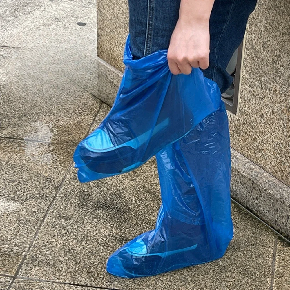 Disposable Rainproof Shoe Cover, Thickened Anti Slip and Wear-resistant Long Tube Waterproof Transparent Foot Cover