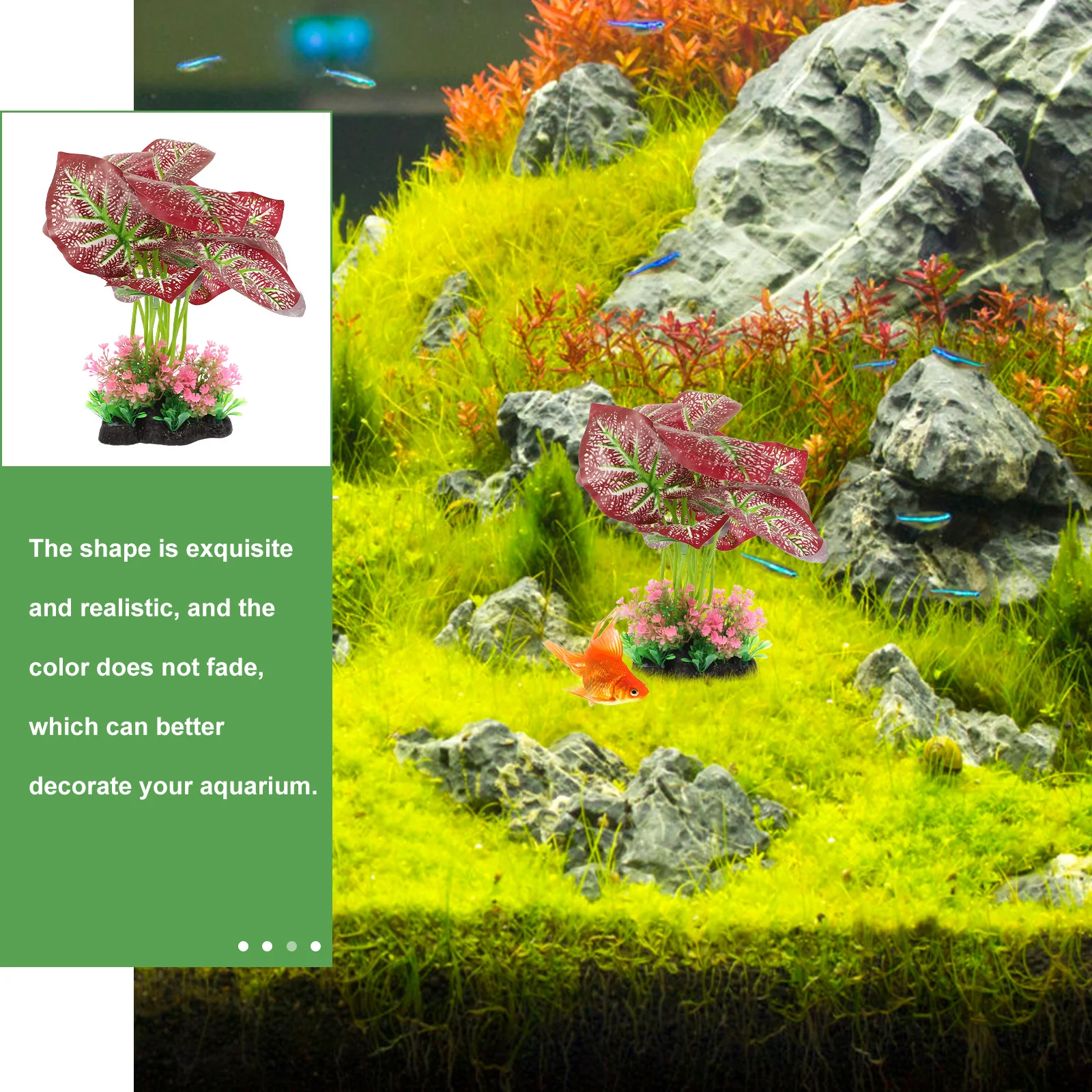 

Artificial Water Grass Aquarium Decoration Fish Tank Adornment Safe Durable Material Realistic Shape Lifelike Natural Feeling