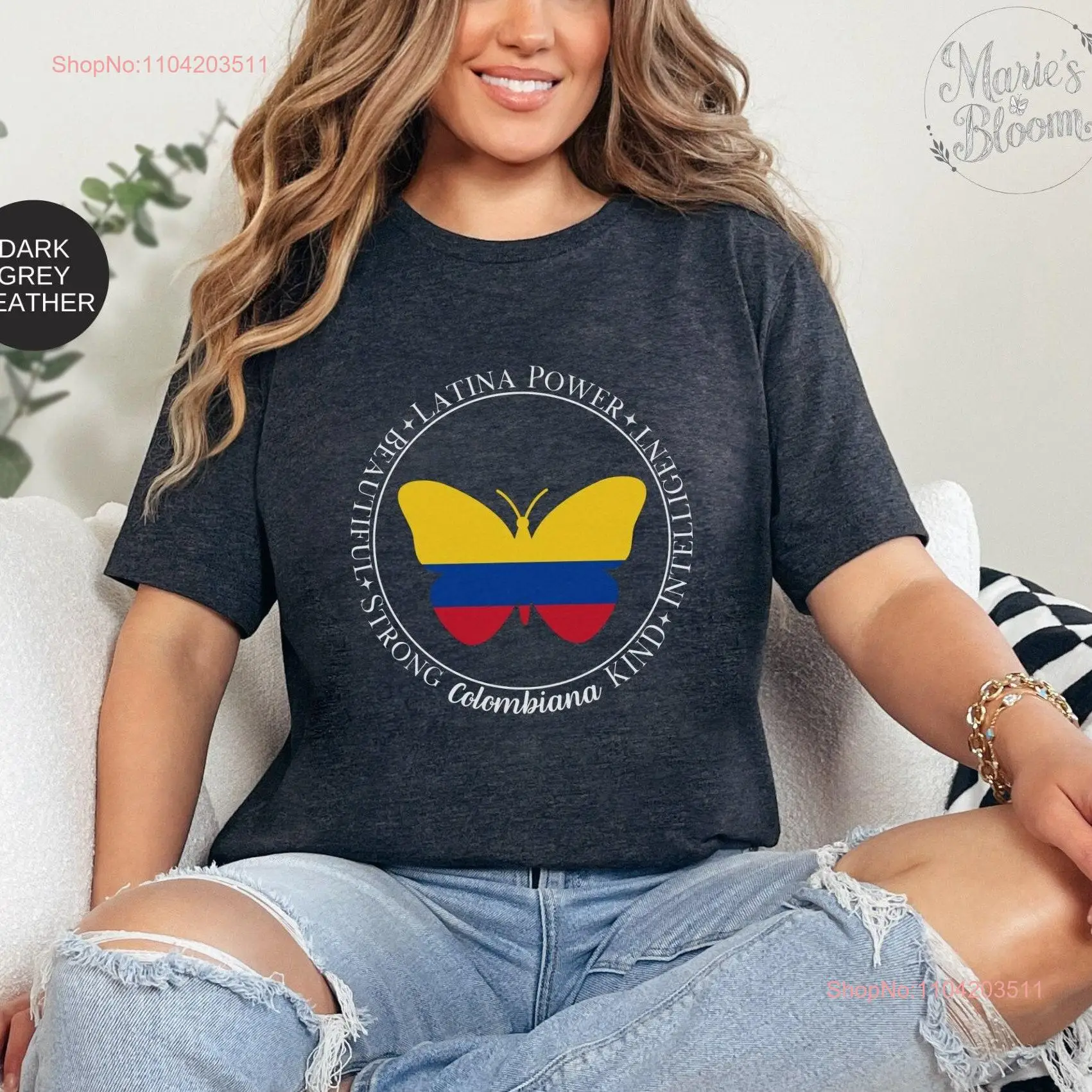 Latina T Shirt for Women Colombiana Colombia Flag Power Cute long or short sleeves