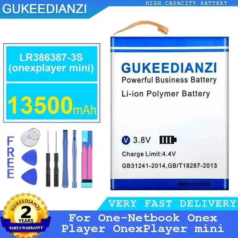 Batería de Repuesto Confiable y Estable para Consola de Juegos Portátil One-Netbook Onex Player Mini LR386387-3S Onexplayer, 13500mAh