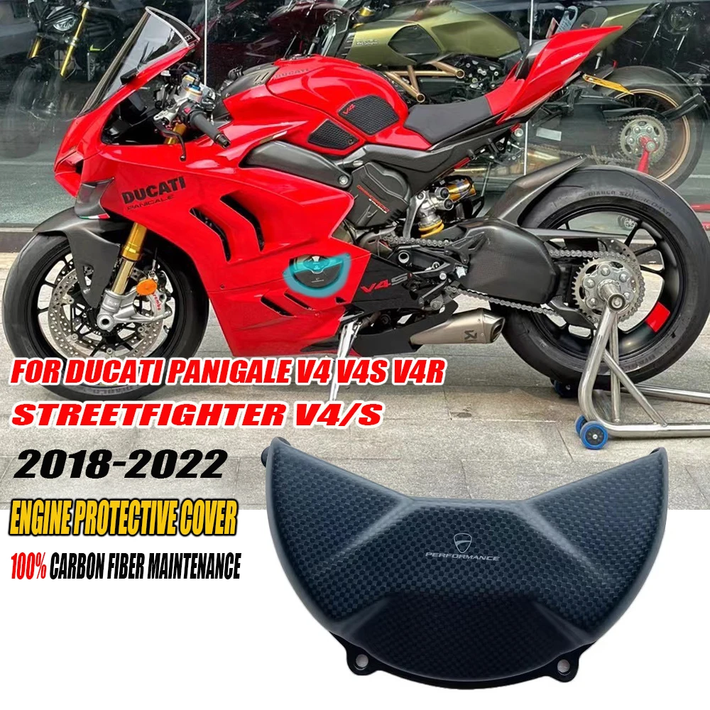 

Motorcycle Accessories Right Engine cover Protection Carbon Fiber For DUCATI PANIGALE V4 V4S V4R 2018-2022 Streetfighter V4/S