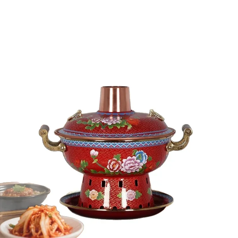 Pure Copper Hot Pot Stove Thickened Commercial Shabu Meat Cooker Eco Friendly Alcohol Burner Farang Style Heating Device for