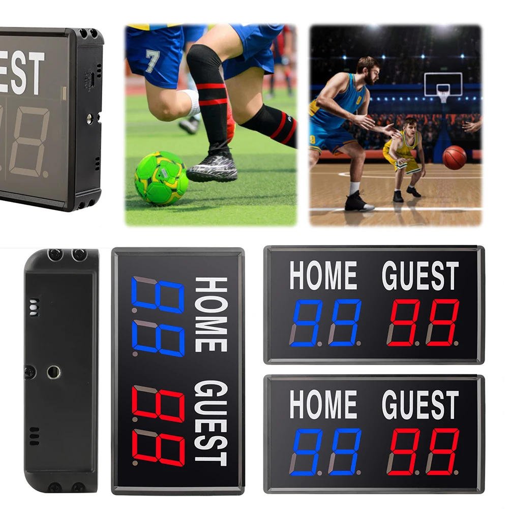 4Digit LED Electronic Score Keeper Scoreboard with Remote Portable Electric Tabletop Scoreboard for Basketball Volleyball Tennis