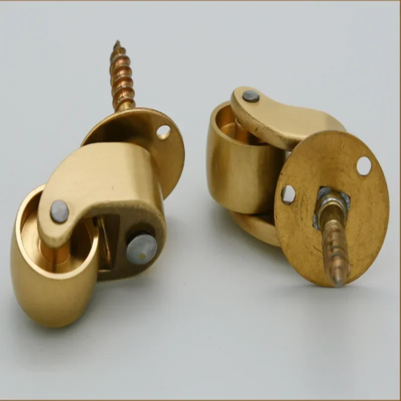 4Pcs/Lot  Polished Solid Brass Cup Caster Swivel Castor