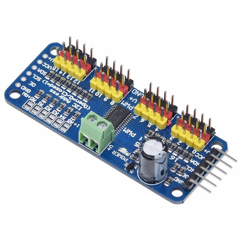 Driver Servo PWM 12-bit 16-saluran-antarmuka I2C-PCA9685 UNTUK Arduino Raspberry Pi DIY perisai Servo modul perisai