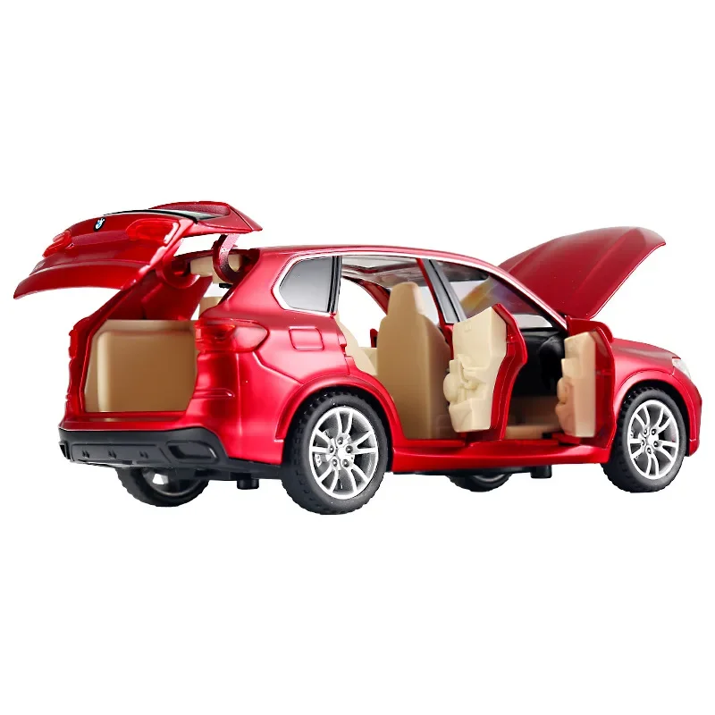 1:32 BMW X5 vehículo todoterreno alta simulación Diecast Metal aleación modelo coche sonido luz tirar hacia atrás colección niños juguetes regalos F163