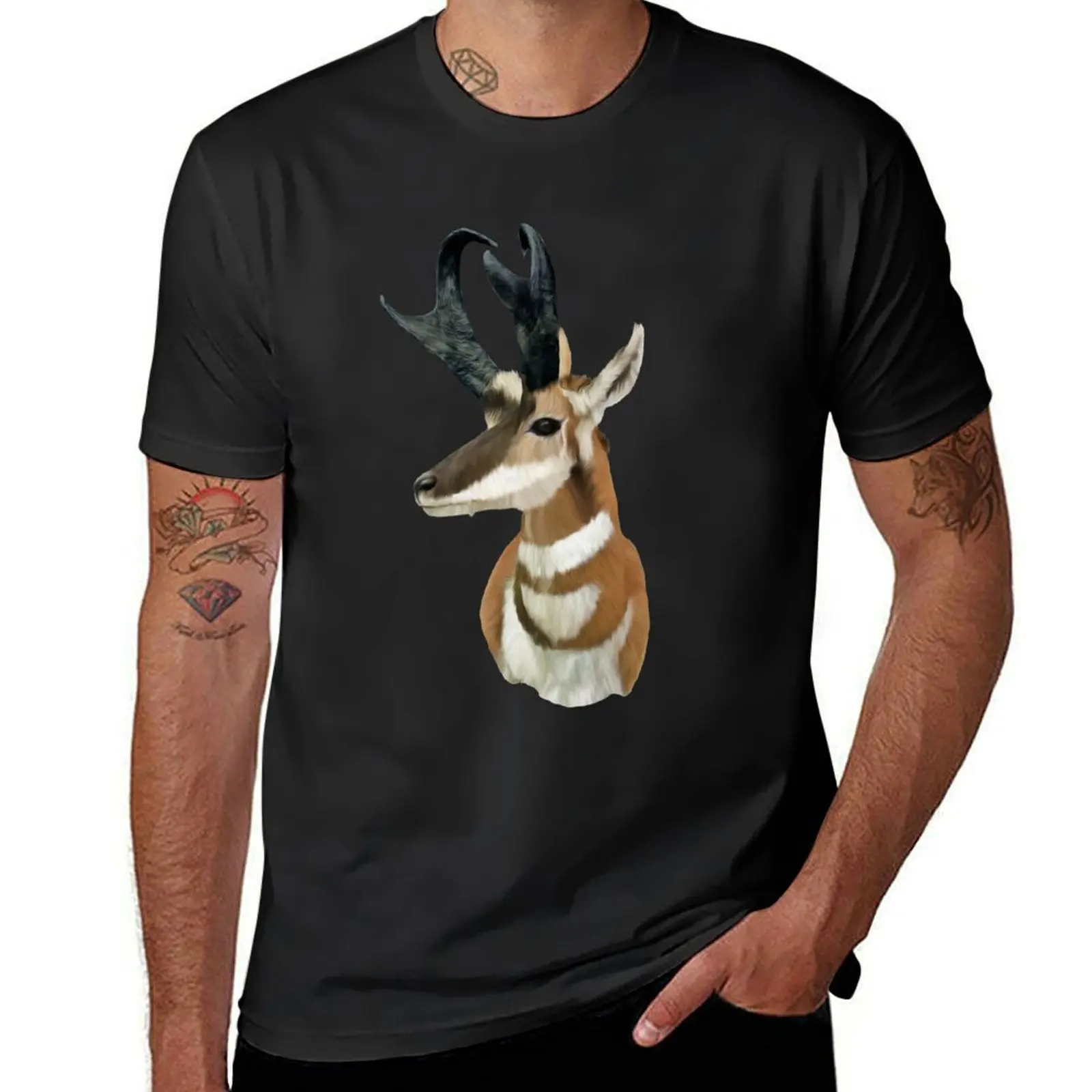 Pronghorn Antelope T-Shirt customs cute tops blanks Men's t-shirts