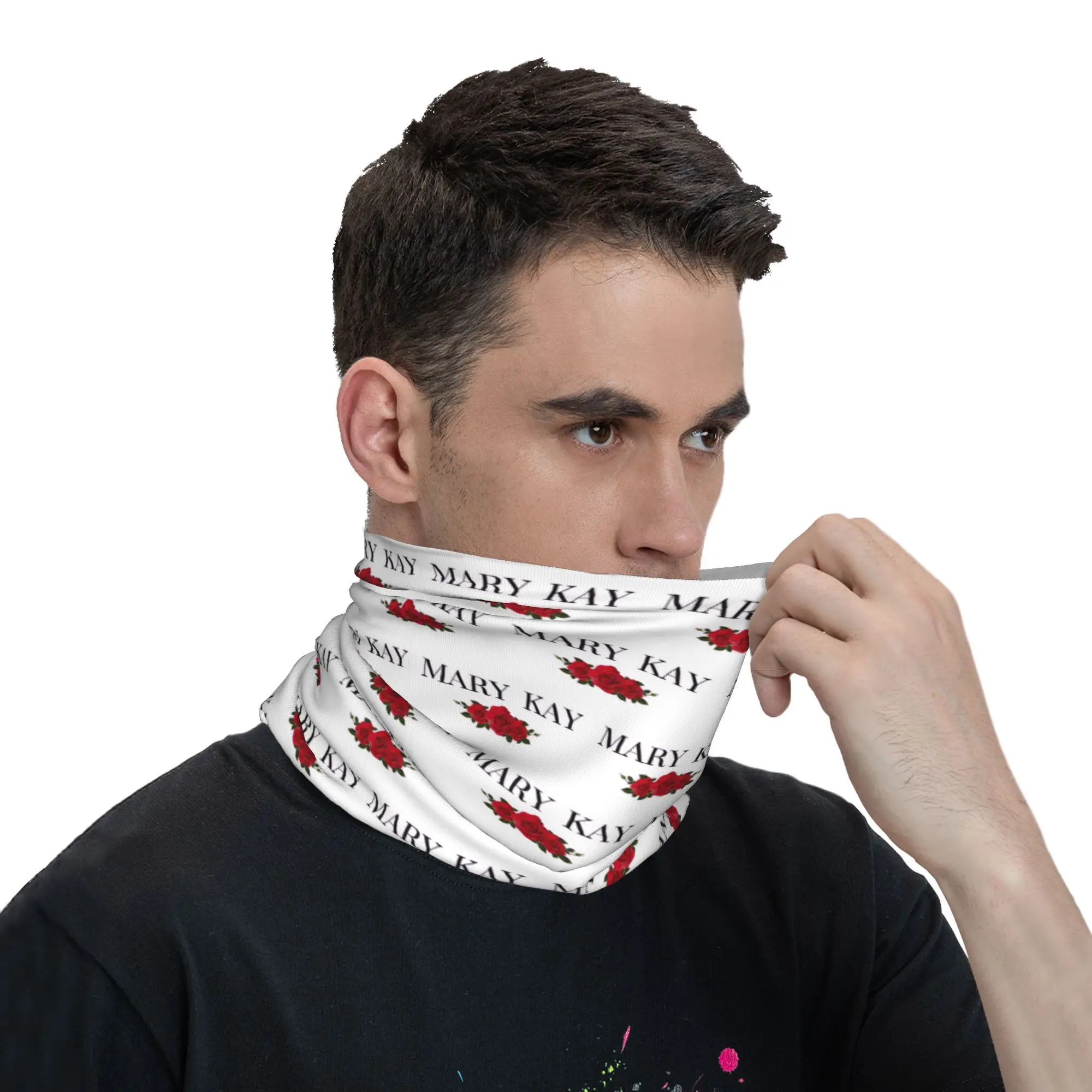 Mary Kay Roses Bandana Neck Gaiter Gedrukt Magische Sjaal Warme Hoofddeksels Rijden Unisex Volwassen Wasbaar