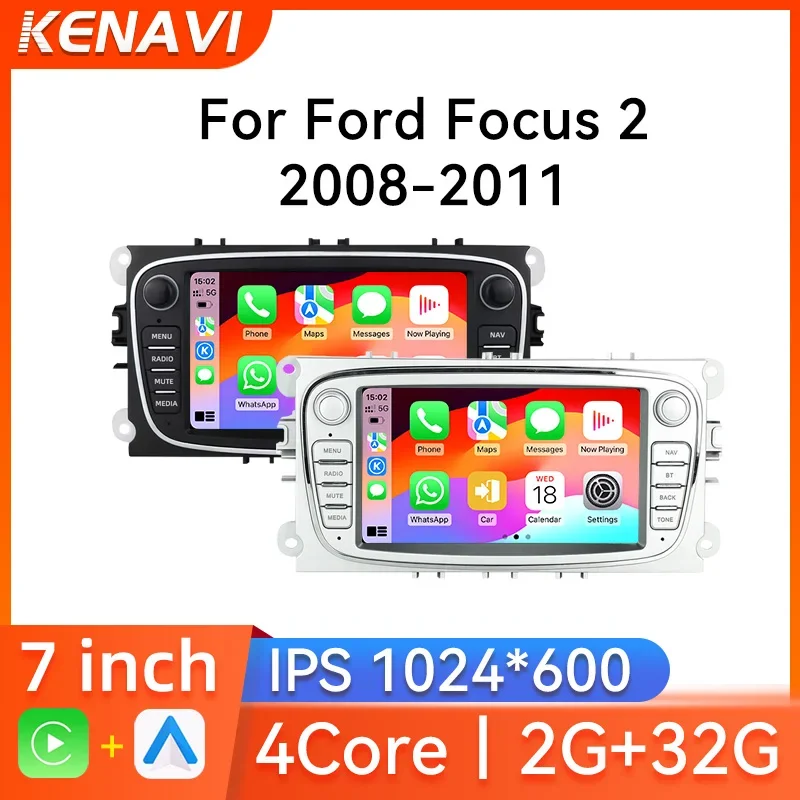 

7 Inch 2Din Android Car Stereo Radio For Ford Focus 2 Mk2 Mk3 2008-2011 Multimedia Player Navigation GPS Carplay Auto Head Unit