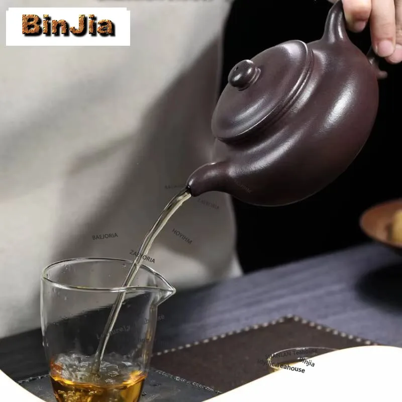 430ml Antique Yixing Purple Clay Teapots Handmade Antique Pot Raw Ore Purple Mud Kettle Chinese Zisha Tea Set Cha Collection